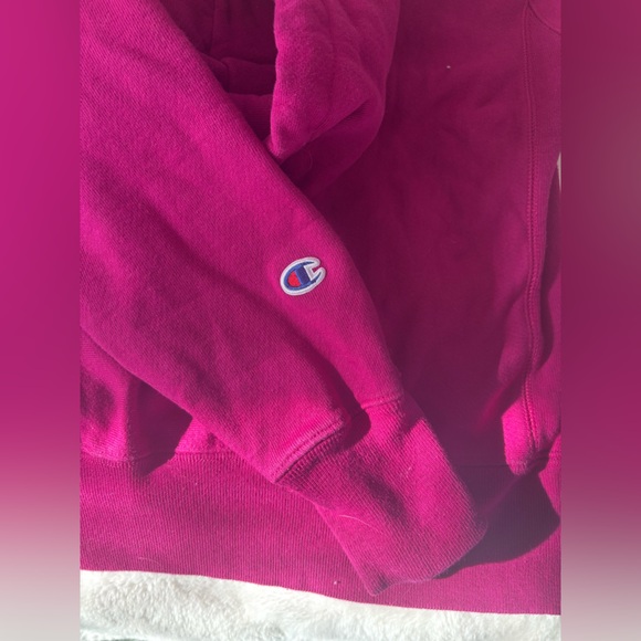 Hot Pink Women’s Champion Reverse Weave Thick Hoodie - Picture 8 of 8